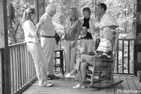 Picture of friends having fun on their new deck.