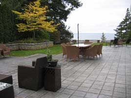Patio designed and built with brick pavers