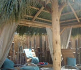 inside picture of the roof for a tiki hut